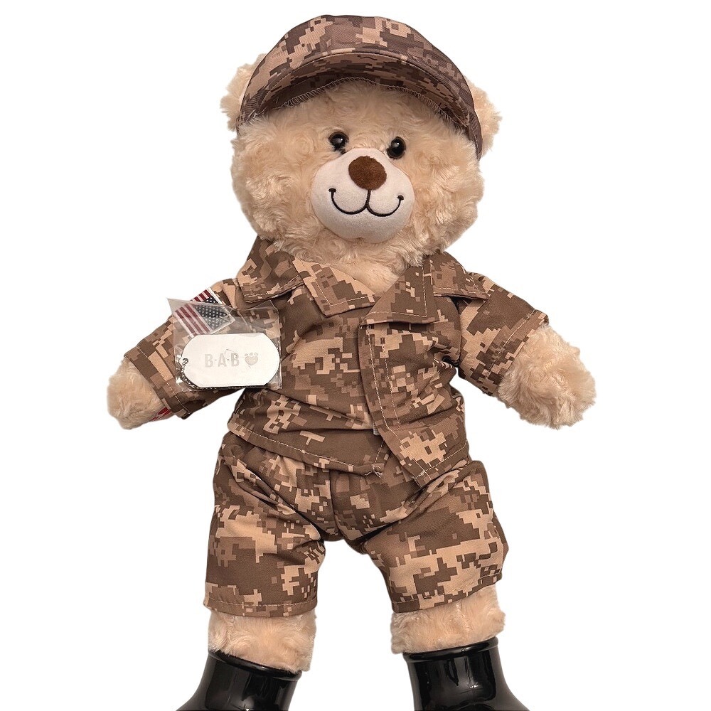 Build A Bear Happy Hugs Teddy Bear Khaki‎ Camo Set